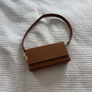 Brown Leather Shoulder Bag - Classic Women's Purse
